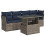 Set sofás jardín y cojines 5 pzas ratán sintético acacia gris de , Conjuntos de jardín - Ref: Foro24-3326092, Precio: 414,79 ...