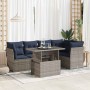 Set sofás jardín y cojines 6 pzas ratán sintético acacia gris de , Conjuntos de jardín - Ref: Foro24-3326162, Precio: 512,83 ...
