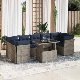 Set sofás jardín y cojines 8 pzas ratán sintético acacia gris de , Conjuntos de jardín - Ref: Foro24-3326122, Precio: 650,07 ...