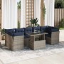 Set sofás jardín y cojines 8 pzas ratán sintético acacia gris de , Conjuntos de jardín - Ref: Foro24-3326122, Precio: 650,07 ...