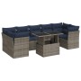 Set sofás jardín y cojines 8 pzas ratán sintético acacia gris de , Conjuntos de jardín - Ref: Foro24-3326122, Precio: 650,07 ...