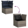 Set sofás jardín y cojines 8 pzas ratán sintético acacia gris de , Conjuntos de jardín - Ref: Foro24-3326122, Precio: 650,07 ...