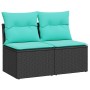 Set sofás jardín y cojines 2 pzas ratán sintético acacia negro de , Conjuntos de jardín - Ref: Foro24-3325233, Precio: 157,43...