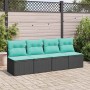 Set sofás jardín y cojines 2 pzas ratán sintético acacia negro de , Conjuntos de jardín - Ref: Foro24-3325233, Precio: 157,43...