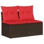 Set sofás jardín y cojines 2 pzas ratán sintético acacia marrón de , Conjuntos de jardín - Ref: Foro24-3325250, Precio: 148,7...