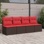 Set sofás jardín y cojines 2 pzas ratán sintético acacia marrón de , Conjuntos de jardín - Ref: Foro24-3325250, Precio: 148,7...