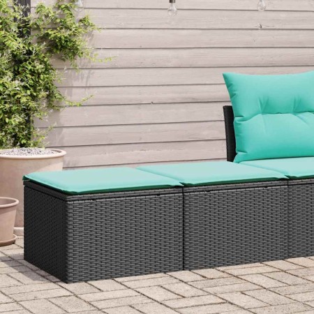 Set sofás jardín y cojines 2 pzas ratán sintético acacia negro de , Conjuntos de jardín - Ref: Foro24-3328680, Precio: 126,13...