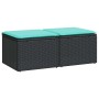 Set sofás jardín y cojines 2 pzas ratán sintético acacia negro de , Conjuntos de jardín - Ref: Foro24-3328680, Precio: 126,13...