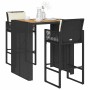 Set bar jardín con cojines 3 pzas ratán sintético acacia negro de , Conjuntos de jardín - Ref: Foro24-3328895, Precio: 357,40...
