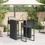 Set bar jardín con cojines 3 pzas ratán sintético acacia negro de , Conjuntos de jardín - Ref: Foro24-3328895, Precio: 357,40...