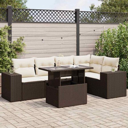 Set sofás de jardín 6 piezas y cojines ratán sintético marrón de , Conjuntos de jardín - Ref: Foro24-3326804, Precio: 472,64 ...