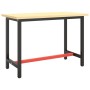 Estructura banco de trabajo metal negro y rojo mate 110x50x79cm de , Patas para mesas - Ref: Foro24-151450, Precio: 74,56 €, ...