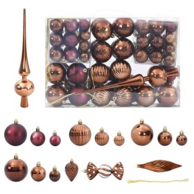 Bolas de Navidad 98 unidades marrón Ø3/4/6 cm de , Adornos festivos - Ref: Foro24-4100014, Precio: 19,24 €, Descuento: %
