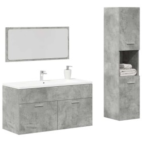 Set muebles de baño 2 piezas madera contrachapada gris hormigón de , Muebles de baño - Ref: Foro24-3324869, Precio: 130,72 €,...