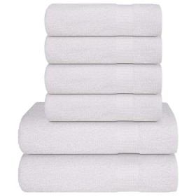 Juego de toallas 6 piezas 100% algodón blanco 360 gsm de , Toallas de baño y manoplas - Ref: Foro24-137078, Precio: 32,89 €, ...