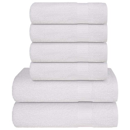 Juego de toallas 6 piezas 100% algodón blanco 360 gsm de , Toallas de baño y manoplas - Ref: Foro24-137078, Precio: 32,89 €, ...