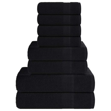 Juego de toallas 8 piezas 100% algodón negro 360 gsm de , Toallas de baño y manoplas - Ref: Foro24-137073, Precio: 46,61 €, D...