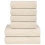 Juego de toallas 6 piezas 100% algodón crema 360 gsm de , Toallas de baño y manoplas - Ref: Foro24-137092, Precio: 36,54 €, D...