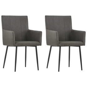 Sillas de comedor con reposabrazos 2 uds tela gris topo de , Sillas de comedor - Ref: Foro24-282068, Precio: 188,82 €, Descue...