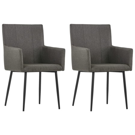 Sillas de comedor con reposabrazos 2 uds tela gris topo de , Sillas de comedor - Ref: Foro24-282068, Precio: 188,82 €, Descue...