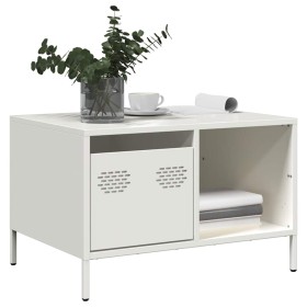 Mesa de centro acero laminado en frío blanco 68,5x50x43,5 cm de , Mesas de centro - Ref: Foro24-851285, Precio: 71,77 €, Desc...