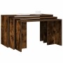 Mesas apilables 3 pzas madera contrachapada roble ahumado de , Mesas auxiliares - Ref: Foro24-858537, Precio: 59,48 €, Descue...