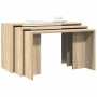 Mesas apilables 3 pzas madera contrachapada color roble Sonoma de , Mesas auxiliares - Ref: Foro24-858535, Precio: 58,98 €, D...