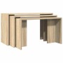 Mesas apilables 3 pzas madera contrachapada color roble Sonoma de , Mesas auxiliares - Ref: Foro24-858535, Precio: 58,98 €, D...