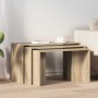Mesas apilables 3 pzas madera contrachapada color roble Sonoma de , Mesas auxiliares - Ref: Foro24-858535, Precio: 58,98 €, D...