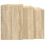Mesas apilables 3 pzas madera contrachapada color roble Sonoma de , Mesas auxiliares - Ref: Foro24-858535, Precio: 58,98 €, D...