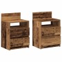 Mesillas de noche 2 uds con 2 cajones madera vieja 40x33x60 cm de , Mesitas de noche - Ref: Foro24-858575, Precio: 83,76 €, D...