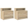 Mesillas de noche con cajón 2 uds roble Sonoma 51x31x47 cm de , Mesitas de noche - Ref: Foro24-858673, Precio: 68,78 €, Descu...