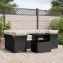 Set de sofás de jardín 7 pzas con cojines ratán sintético negro en Conjuntos de jardín | Comprar online en Foru.es