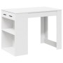 Escritorio con cajón y estante madera contrachapada blanco de , Mesas de cocina y de comedor - Ref: Foro24-858686, Precio: 95...