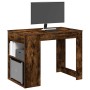Escritorio con cajón estante madera contrachapada roble ahumado de , Mesas de cocina y de comedor - Ref: Foro24-858690, Preci...