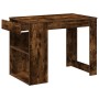Escritorio con cajón estante madera contrachapada roble ahumado de , Mesas de cocina y de comedor - Ref: Foro24-858690, Preci...