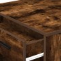 Escritorio con cajón estante madera contrachapada roble ahumado de , Mesas de cocina y de comedor - Ref: Foro24-858690, Preci...