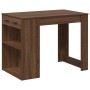 Escritorio con cajón estante madera contrachapada marrón roble de , Mesas de cocina y de comedor - Ref: Foro24-858692, Precio...