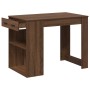 Escritorio con cajón estante madera contrachapada marrón roble de , Mesas de cocina y de comedor - Ref: Foro24-858692, Precio...