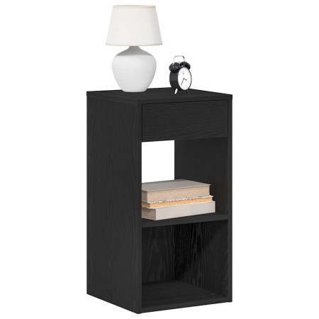 Mesilla de noche con cajón roble negro 35x34x66,5 cm de , Mesitas de noche - Ref: Foro24-858715, Precio: 45,08 €, Descuento: %