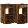 Mesillas de noche con cajón 2 uds roble ahumado 35x34x66,5 cm de , Mesitas de noche - Ref: Foro24-858722, Precio: 73,82 €, De...