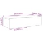 Estante de pared con cajones madera contrachapada roble ahumado de , Estantes y estanterías - Ref: Foro24-859973, Precio: 43,...
