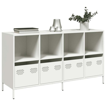 Aparador de acero laminado en frío blanco 135x39x73,5 cm de , Aparadores - Ref: Foro24-3307166, Precio: 190,39 €, Descuento: %
