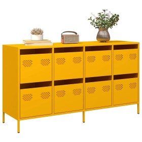 Aparador acero laminado en frío amarillo mostaza 135x39x73,5 cm de , Aparadores - Ref: Foro24-3307170, Precio: 224,43 €, Desc...