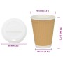 Vasos de café de papel con tapa 1000 uds 12oz 300ml de , Vasos desechables - Ref: Foro24-3325225, Precio: 200,03 €, Descuento: %