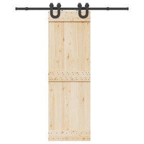 Kit de herrajes para puertas correderas acero negro 183 cm de , Artículos para puertas - Ref: Foro24-4009720, Precio: 38,84 €...
