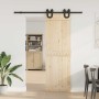 Kit de herrajes para puertas correderas acero negro 183 cm de , Artículos para puertas - Ref: Foro24-4009720, Precio: 38,84 €...