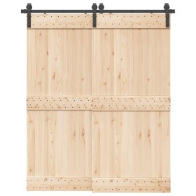 Kit de herrajes para puertas correderas acero negro 183 cm de , Artículos para puertas - Ref: Foro24-4009736, Precio: 79,53 €...