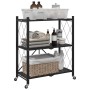 Estantería de almacenaje con ruedas de acero negro 71x34x88 cm de , Carretillas de carga - Ref: Foro24-4012385, Precio: 60,09...