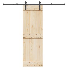Kit de herrajes para puertas correderas acero negro 213,5 cm de , Artículos para puertas - Ref: Foro24-4009715, Precio: 78,69...
